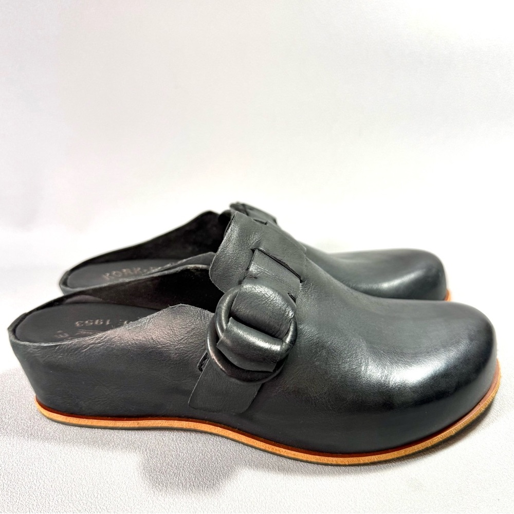 Kork-Ease Kori Black Leather Slip-On Clogs NWOT - Picture 3 of 11